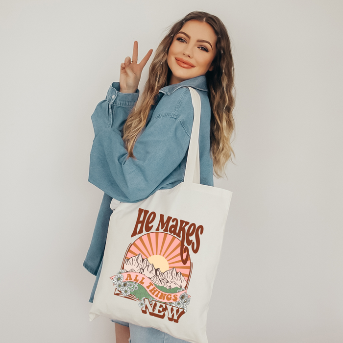 PRE-ORDER He Makes All Things New Tote