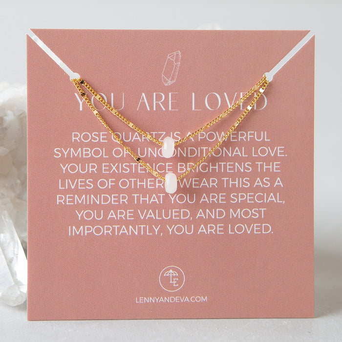 You Are Loved Rose Quartz Necklace