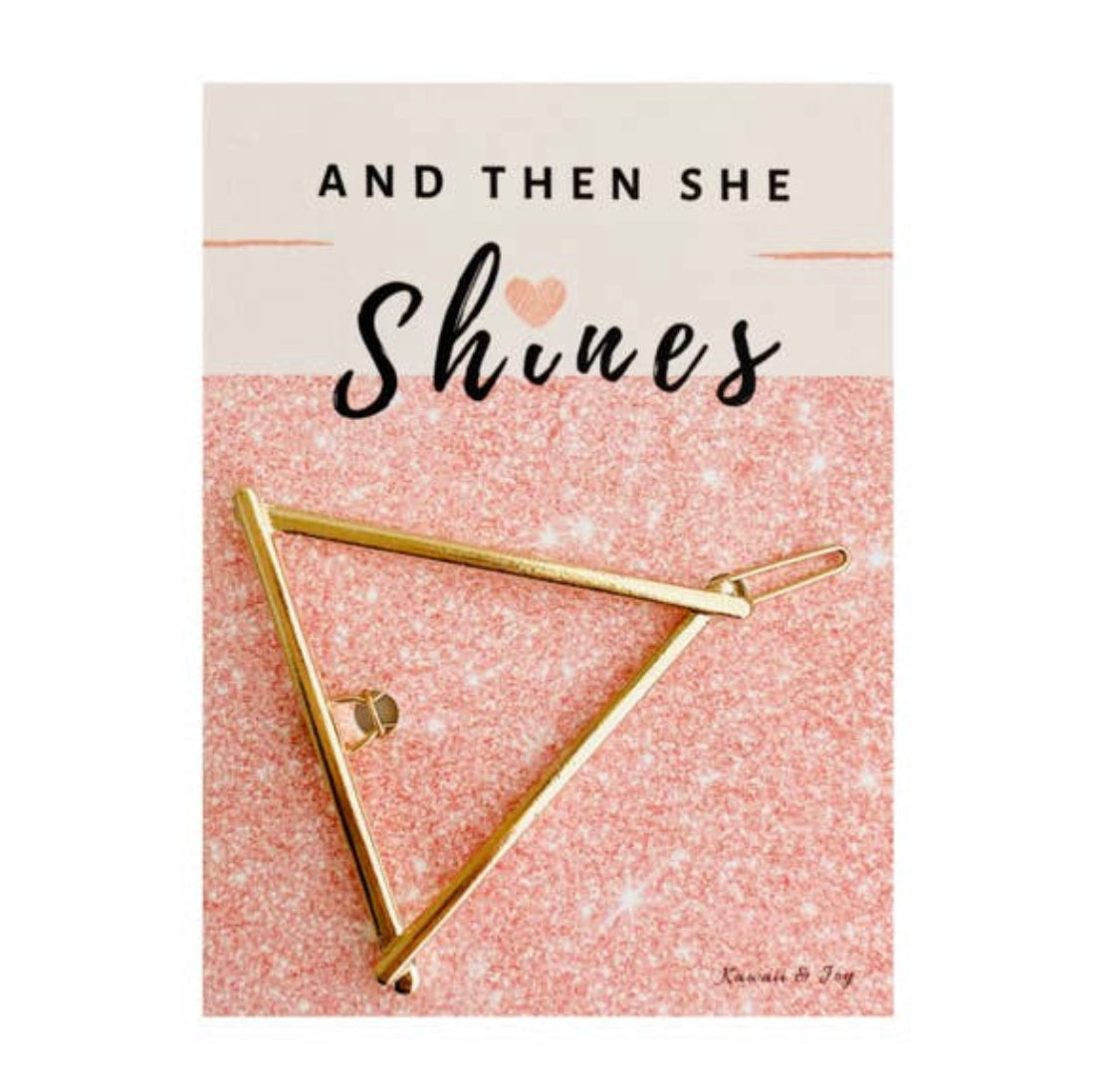 She Shines Triangle Gold Hair Clip