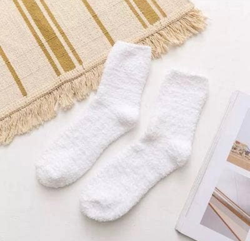 Cozy Ivory Fleece Socks