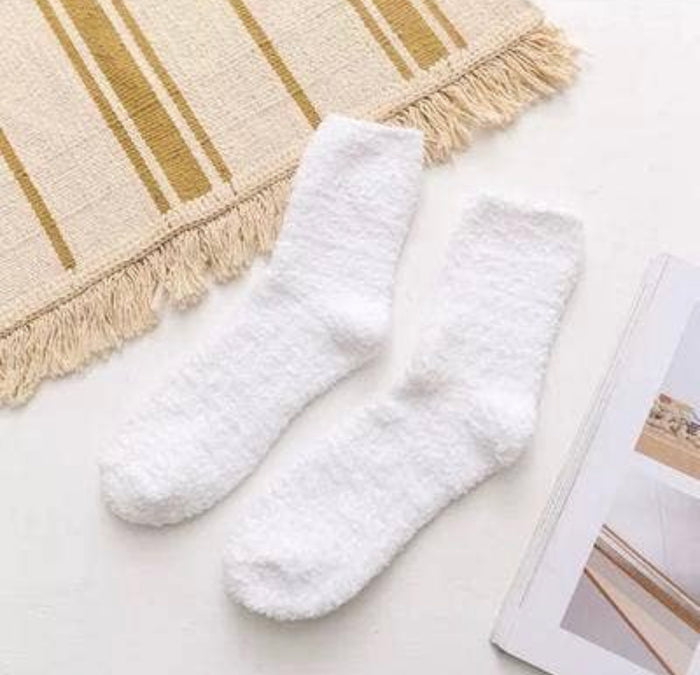 Cozy Ivory Fleece Socks